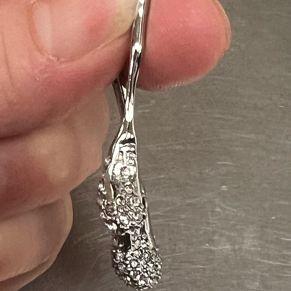New Signed Alexis Bittar AB Silvery Orbiting Crystal Encrusted Drop Earring - Picture 9 of 9